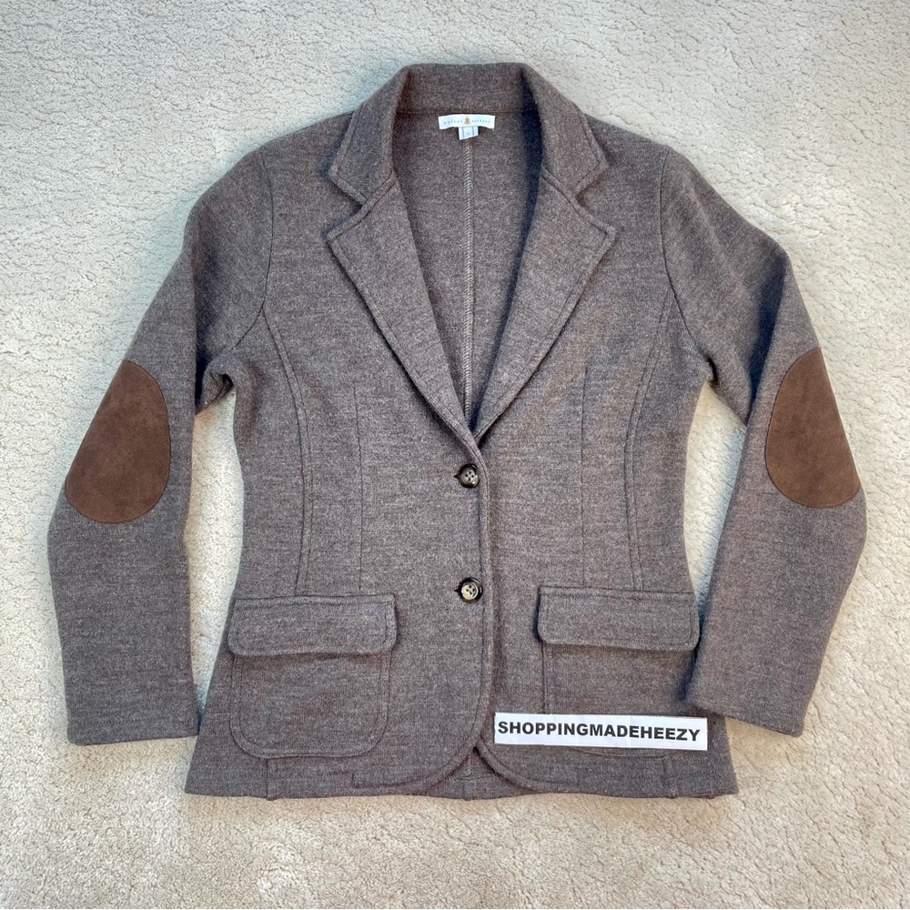 [L] ROBERT TALBOTT MADE IN ITALY Womens 2-Button Blazer Jacket Pure Wool Gray